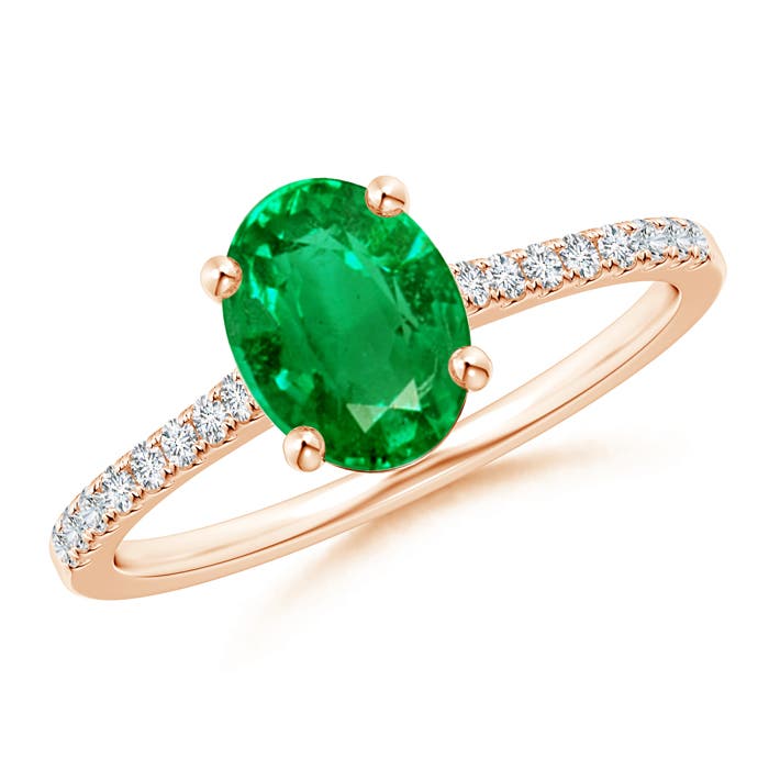 AAA - Emerald / 1.29 CT / 14 KT Rose Gold