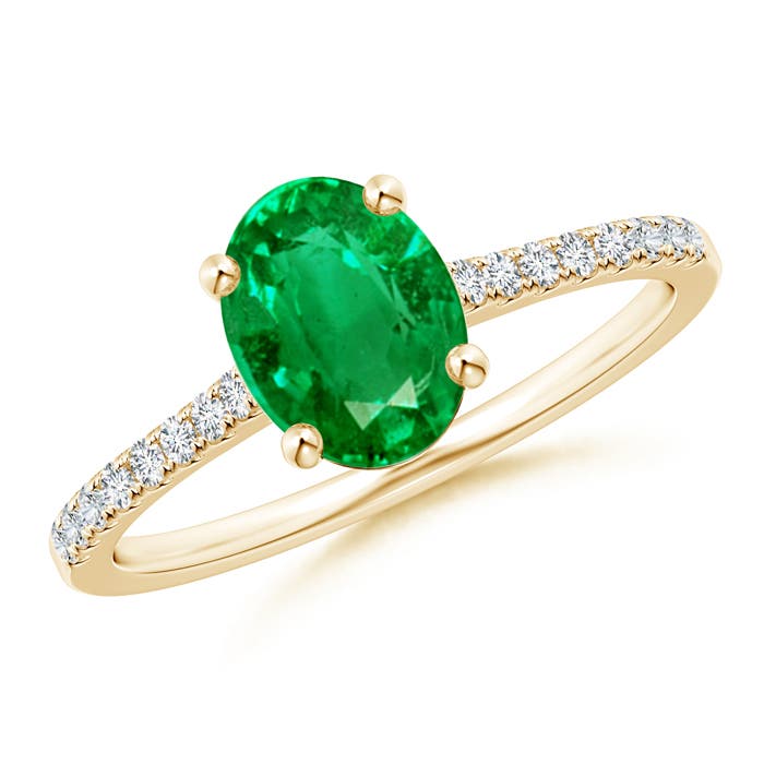 AAA - Emerald / 1.29 CT / 14 KT Yellow Gold