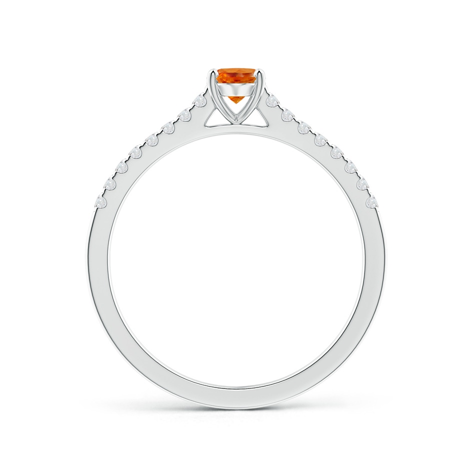 6x4mm AAA Classic Oval Spessartite Ring with Diamond Studded Shank in White Gold side-1