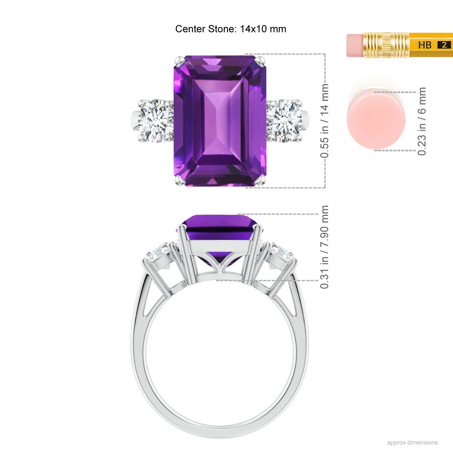 AAAA - Amethyst / 7.3 CT / 14 KT White Gold