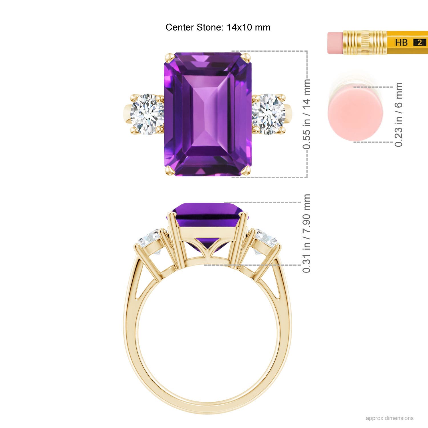 AAAA - Amethyst / 7.3 CT / 14 KT Yellow Gold