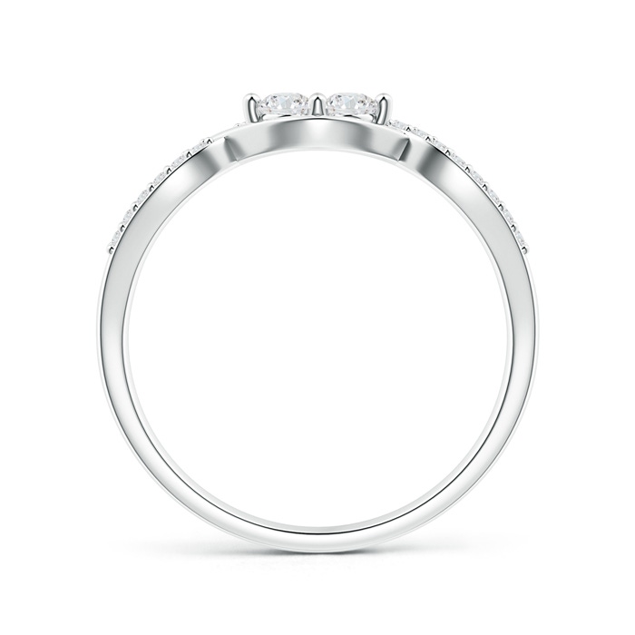 2.7mm GVS2 Two Stone Diamond Infinity Twist Engagement Ring in White Gold side-1
