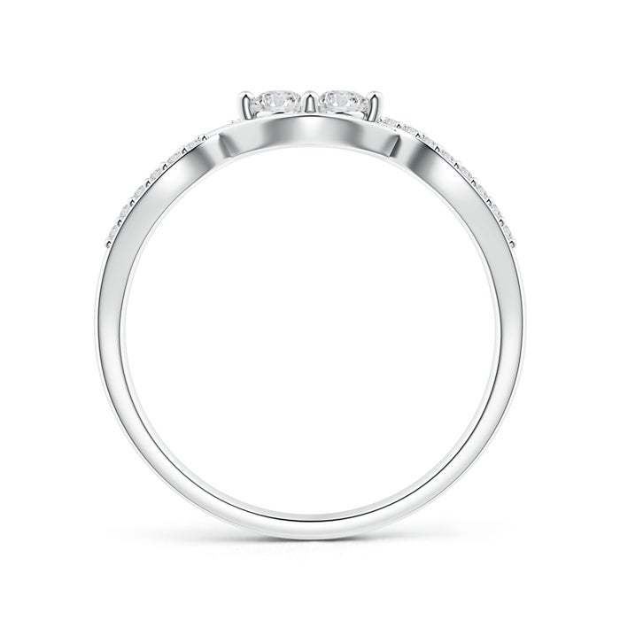 2.7mm HSI2 Two Stone Diamond Infinity Twist Engagement Ring in P950 Platinum - side 1