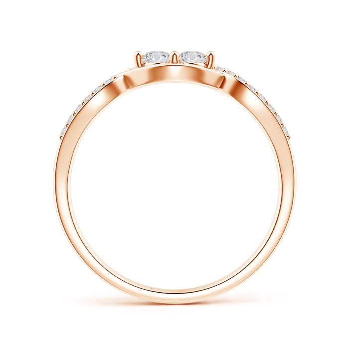 2.7mm HSI2 Two Stone Diamond Infinity Twist Engagement Ring in Rose Gold side-1