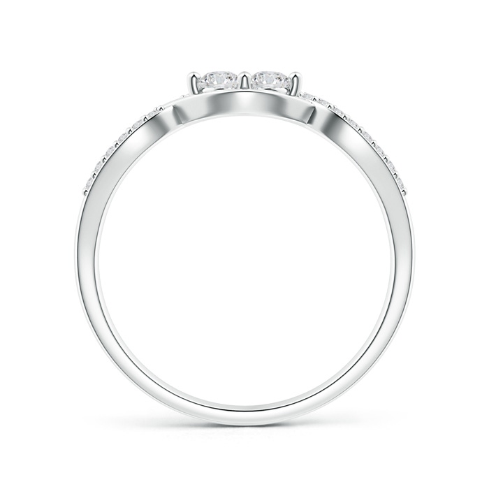 2.7mm HSI2 Two Stone Diamond Infinity Twist Engagement Ring in White Gold side-1