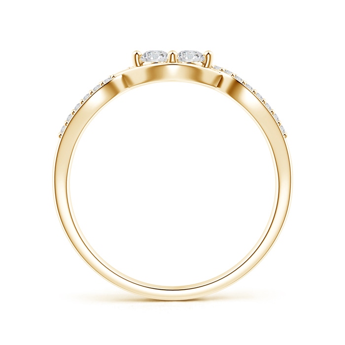 2.7mm HSI2 Two Stone Diamond Infinity Twist Engagement Ring in Yellow Gold side-1