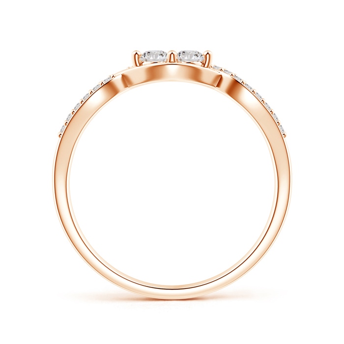2.7mm IJI1I2 Two Stone Diamond Infinity Twist Engagement Ring in Rose Gold side-1