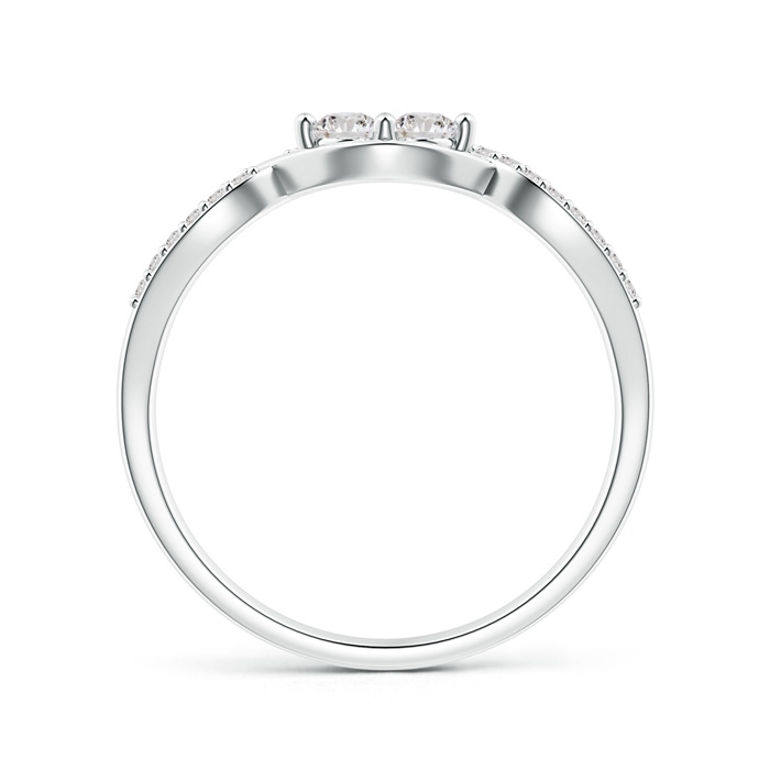 2.7mm IJI1I2 Two Stone Diamond Infinity Twist Engagement Ring in White Gold side-1