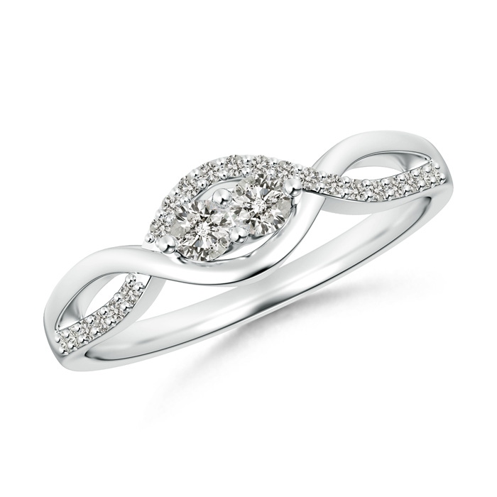 2.7mm KI3 Two Stone Diamond Infinity Twist Engagement Ring in P950 Platinum 