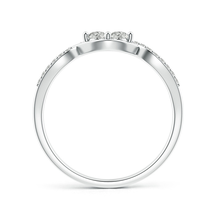 2.7mm KI3 Two Stone Diamond Infinity Twist Engagement Ring in P950 Platinum side-1
