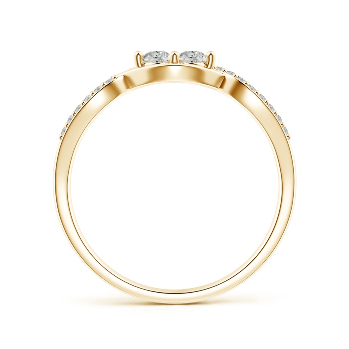 2.7mm KI3 Two Stone Diamond Infinity Twist Engagement Ring in Yellow Gold side-1