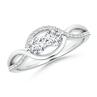 3.8mm GVS2 Two Stone Diamond Infinity Twist Engagement Ring in P950 Platinum