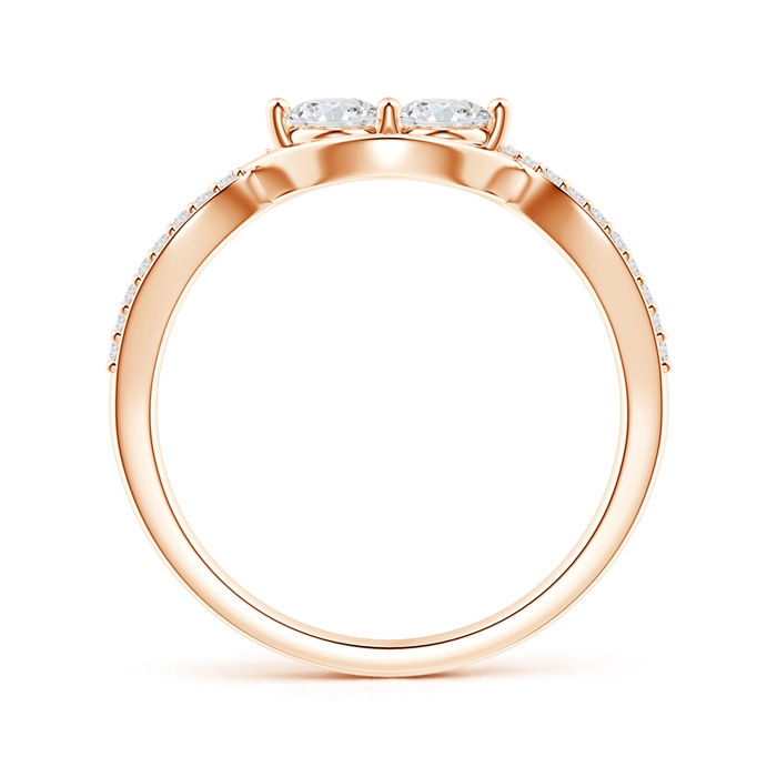 3.8mm GVS2 Two Stone Diamond Infinity Twist Engagement Ring in Rose Gold side-1