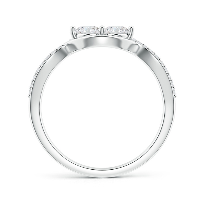 3.8mm GVS2 Two Stone Diamond Infinity Twist Engagement Ring in White Gold side-1