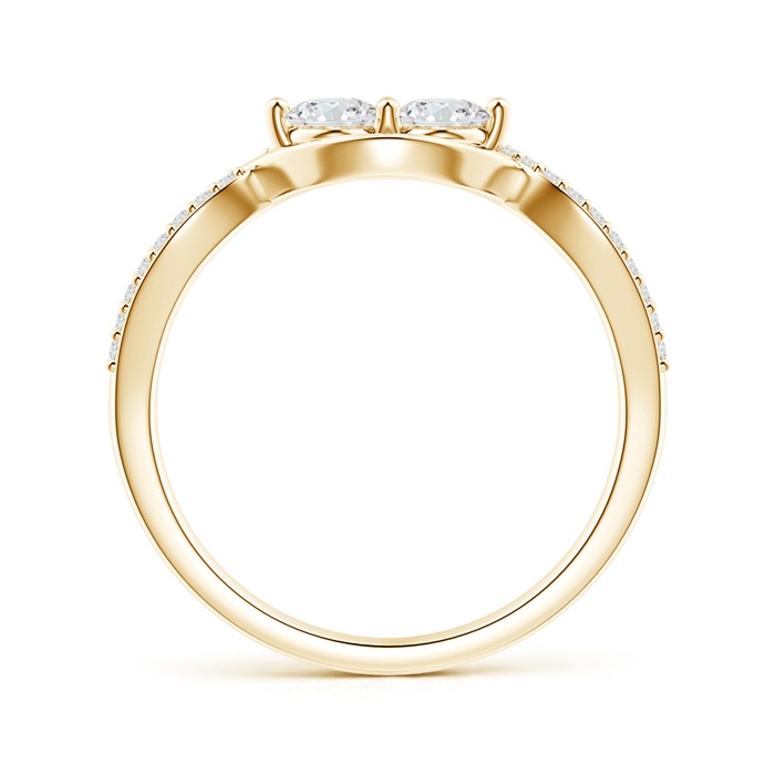 3.8mm GVS2 Two Stone Diamond Infinity Twist Engagement Ring in Yellow Gold side-1