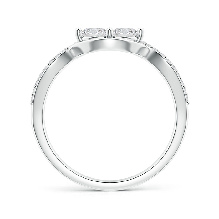 3.8mm HSI2 Two Stone Diamond Infinity Twist Engagement Ring in White Gold side-1