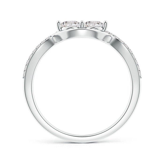 3.8mm IJI1I2 Two Stone Diamond Infinity Twist Engagement Ring in White Gold side-1
