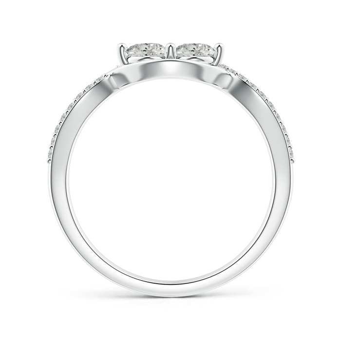 3.8mm KI3 Two Stone Diamond Infinity Twist Engagement Ring in P950 Platinum side-1