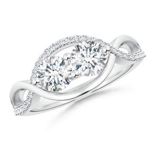5mm GVS2 Two Stone Diamond Infinity Twist Engagement Ring in P950 Platinum