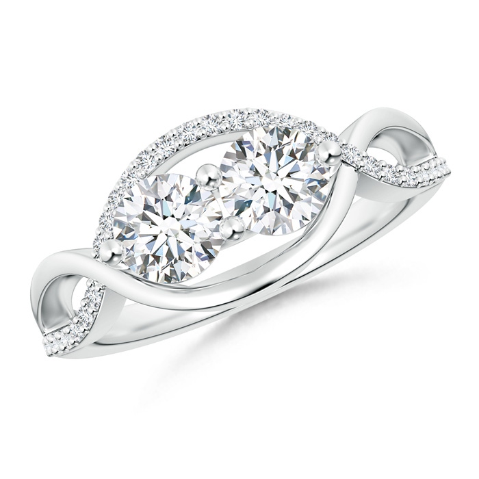 5mm GVS2 Two Stone Diamond Infinity Twist Engagement Ring in P950 Platinum 