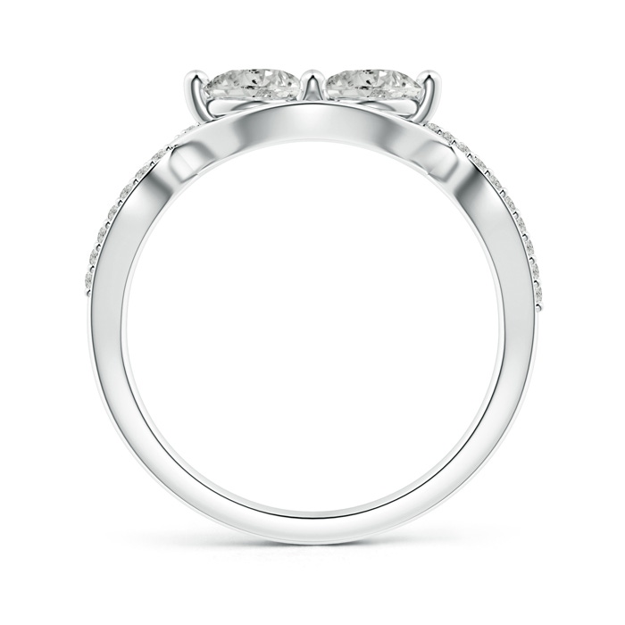 5mm KI3 Two Stone Diamond Infinity Twist Engagement Ring in White Gold side-1