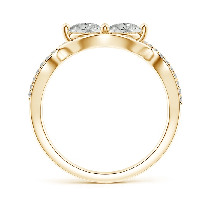5mm KI3 Two Stone Diamond Infinity Twist Engagement Ring in Yellow Gold side-1