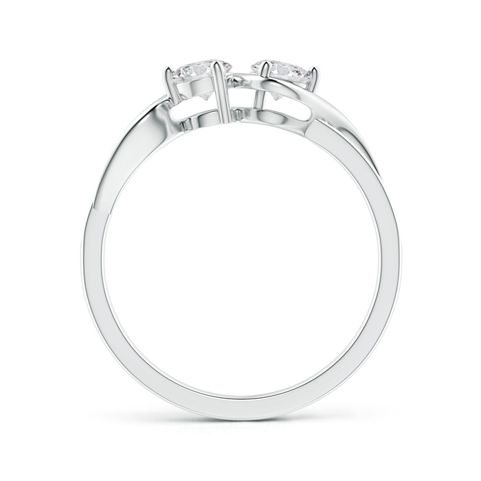 4mm HSI2 Two Stone Twist Diamond Ring with Prong-Set in White Gold product image