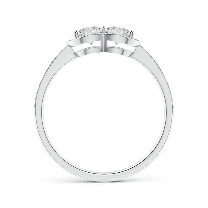 4.1mm HSI2 Two Stone Diamond Halo Engagement Ring in White Gold Product Image