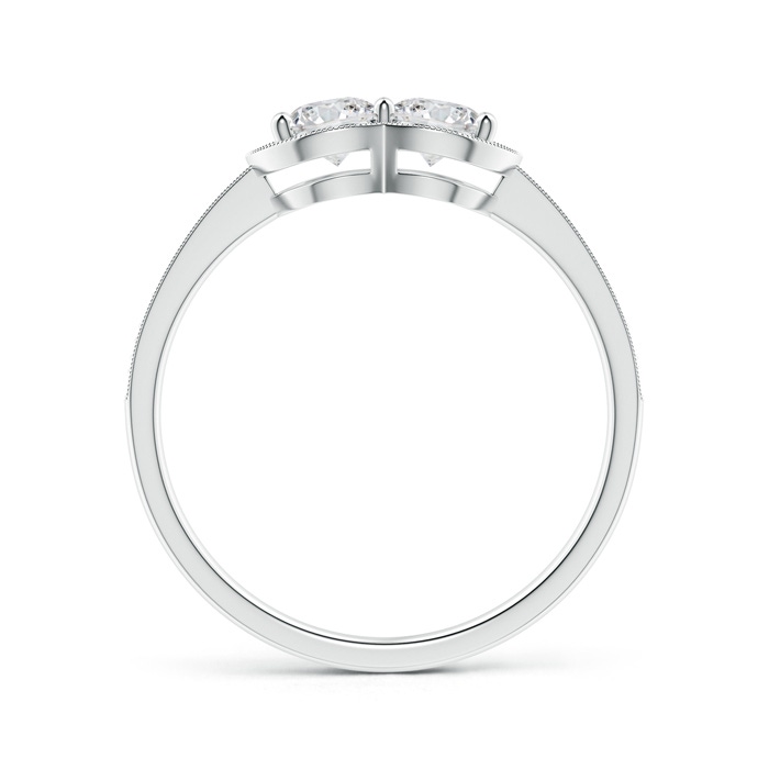 4.1mm HSI2 Two Stone Diamond Halo Engagement Ring in White Gold product image