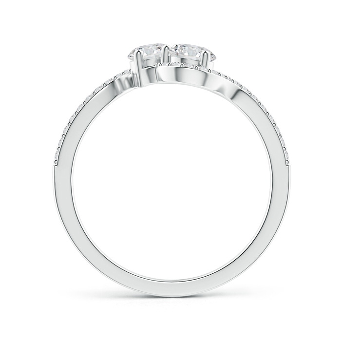 4.2mm HSI2 Two Stone Diamond Bypass Engagement Ring with Accents in White Gold product image