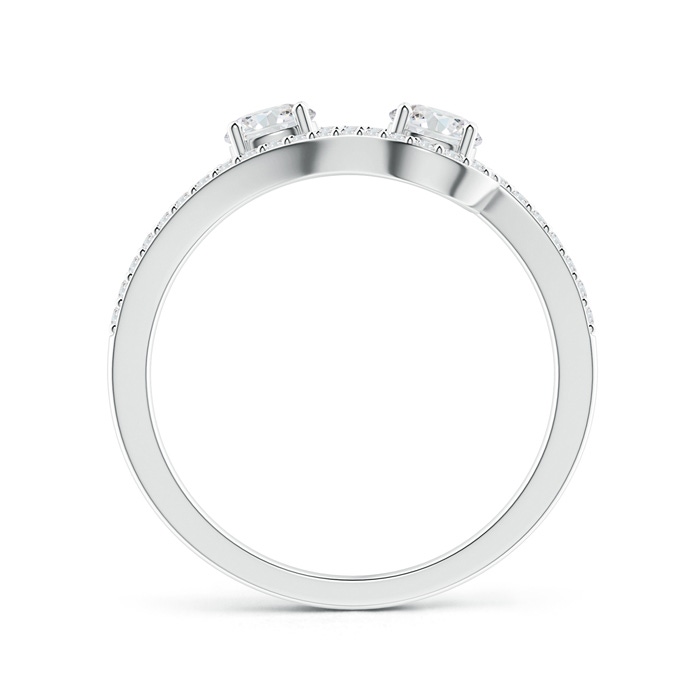 4mm GVS2 Twisted Two Stone Diamond Bypass Engagement Ring in White Gold product image