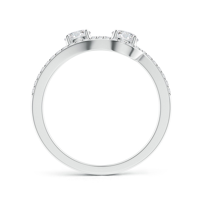 4mm HSI2 Twisted Two Stone Diamond Bypass Engagement Ring in White Gold product image