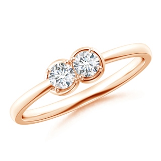 3.2mm GVS2 Two Stone Diamond Infinity Knot Ring with Prong Set in Rose Gold