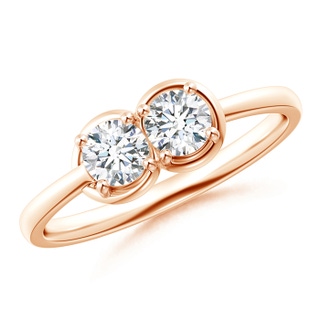 4.1mm GVS2 Two Stone Diamond Infinity Knot Ring with Prong Set in Rose Gold