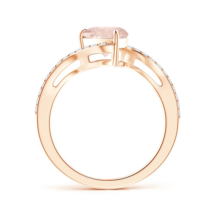 10x7mm A Pear-Shaped Morganite Bypass Ring with Diamond Accents in 10K Rose Gold product image