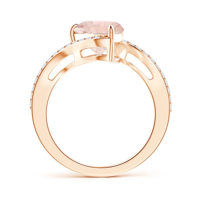 12x8mm A Pear-Shaped Morganite Bypass Ring with Diamond Accents in Rose Gold product image