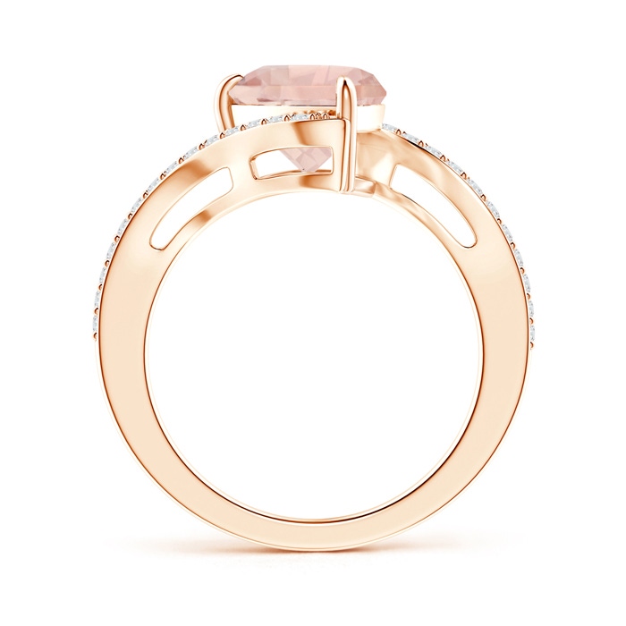 12x8mm AA Pear-Shaped Morganite Bypass Ring with Diamond Accents in Rose Gold product image