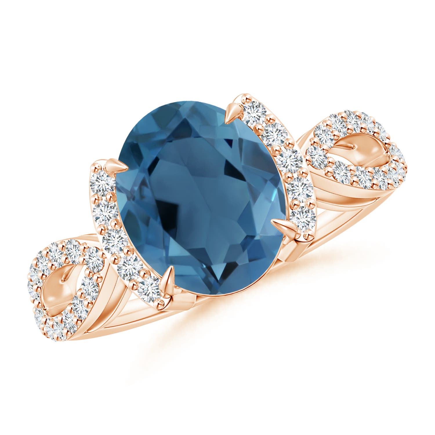 A - London Blue Topaz / 3.63 CT / 14 KT Rose Gold