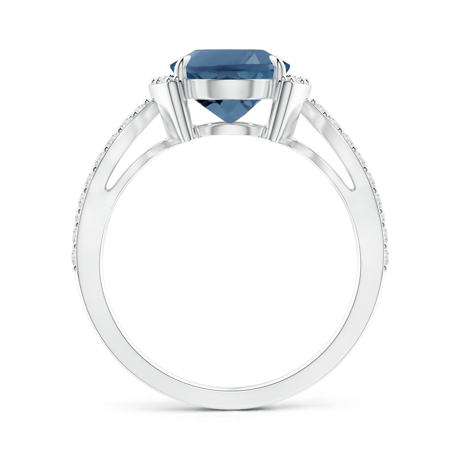 A - London Blue Topaz / 3.63 CT / 14 KT White Gold