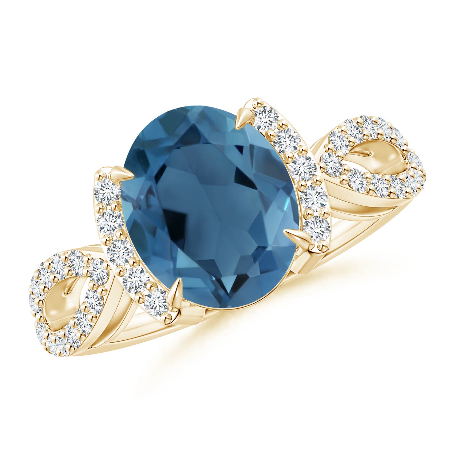 A - London Blue Topaz / 3.63 CT / 14 KT Yellow Gold