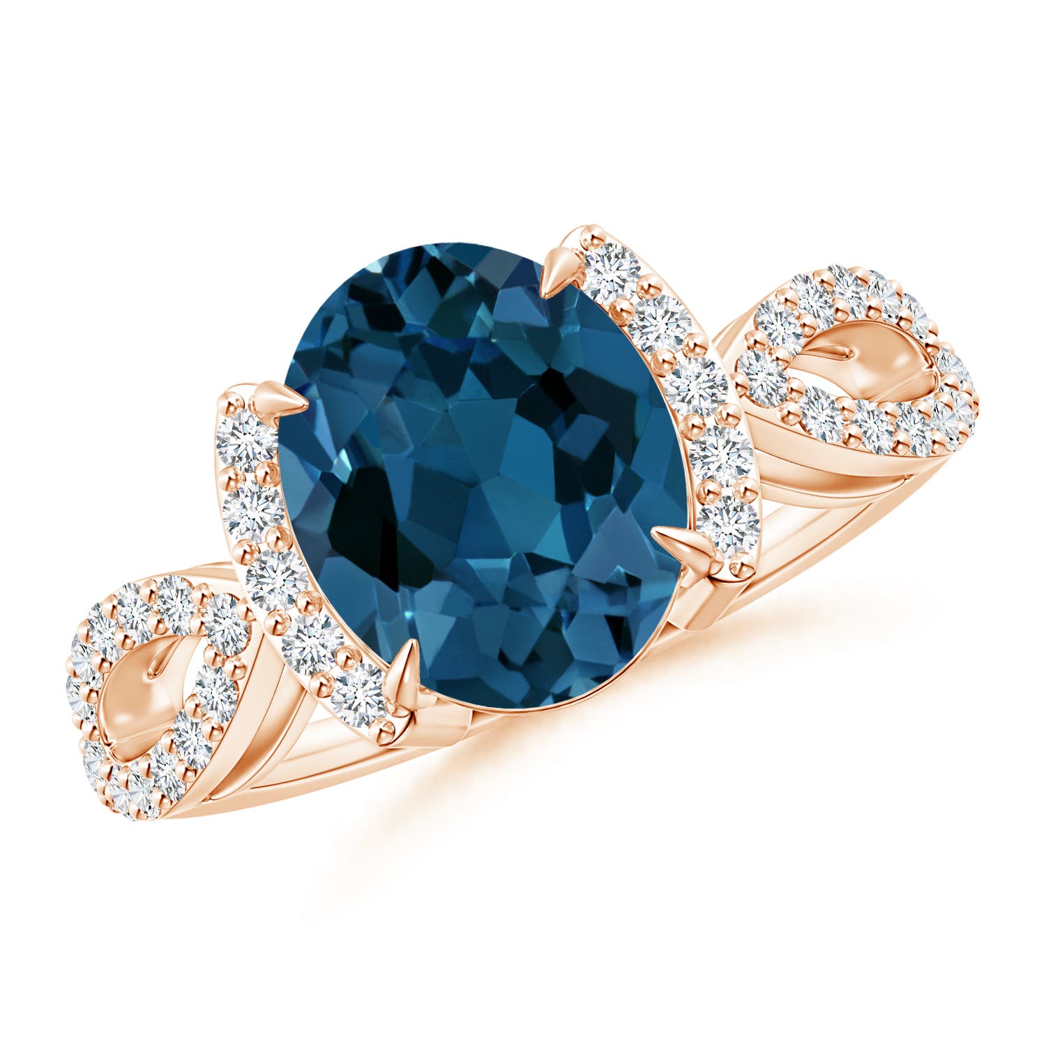 AAA - London Blue Topaz / 3.63 CT / 14 KT Rose Gold