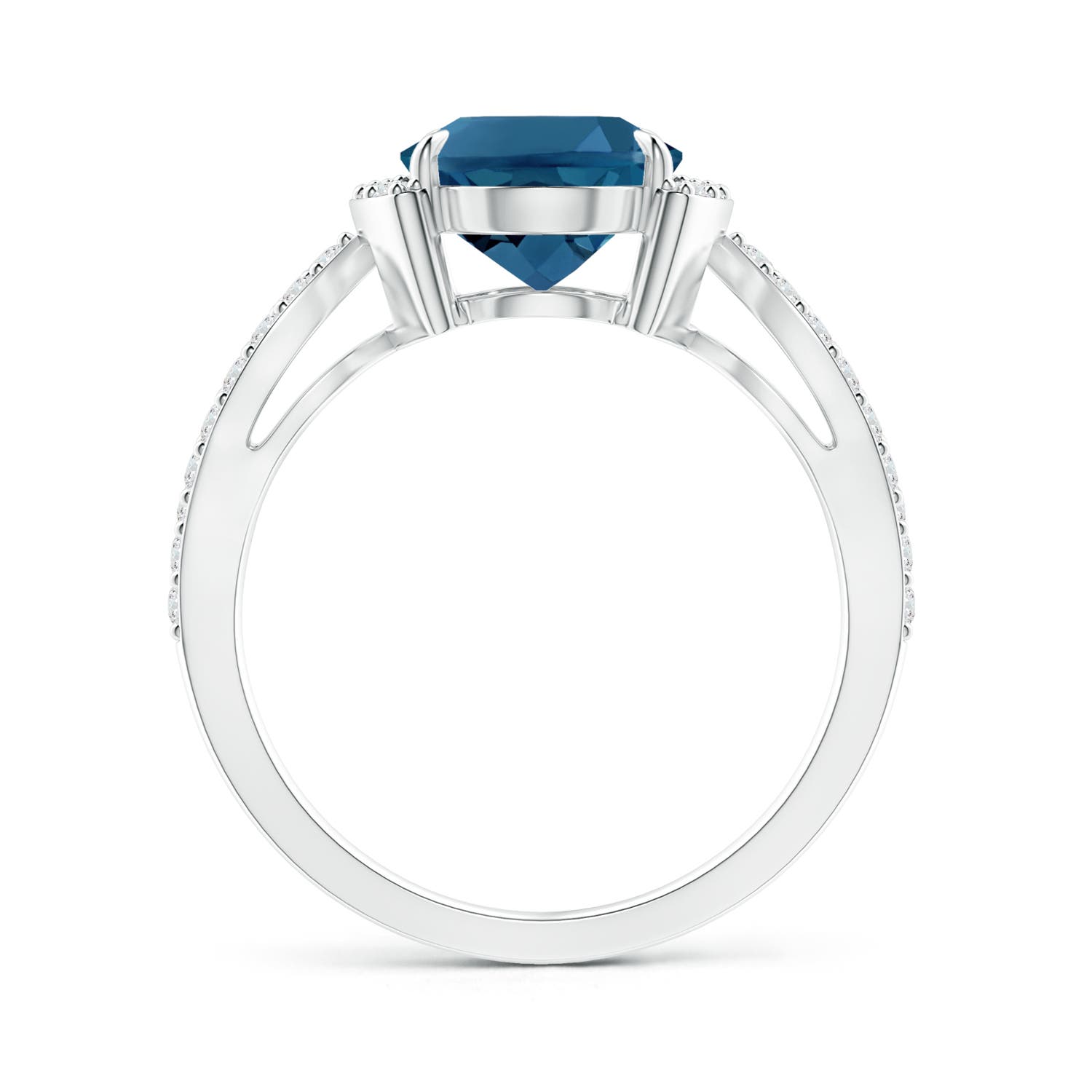 AAA - London Blue Topaz / 3.63 CT / 14 KT White Gold