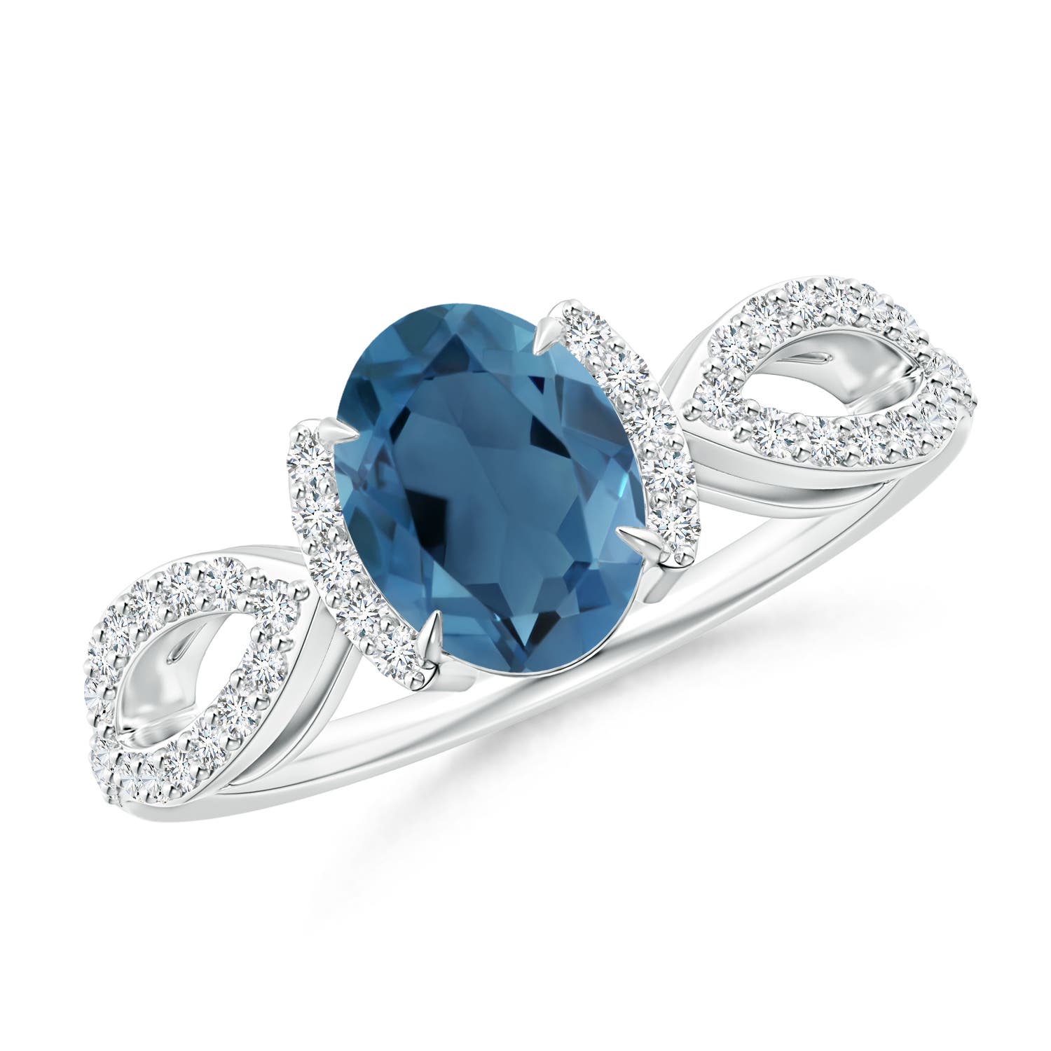 A - London Blue Topaz / 1.75 CT / 14 KT White Gold