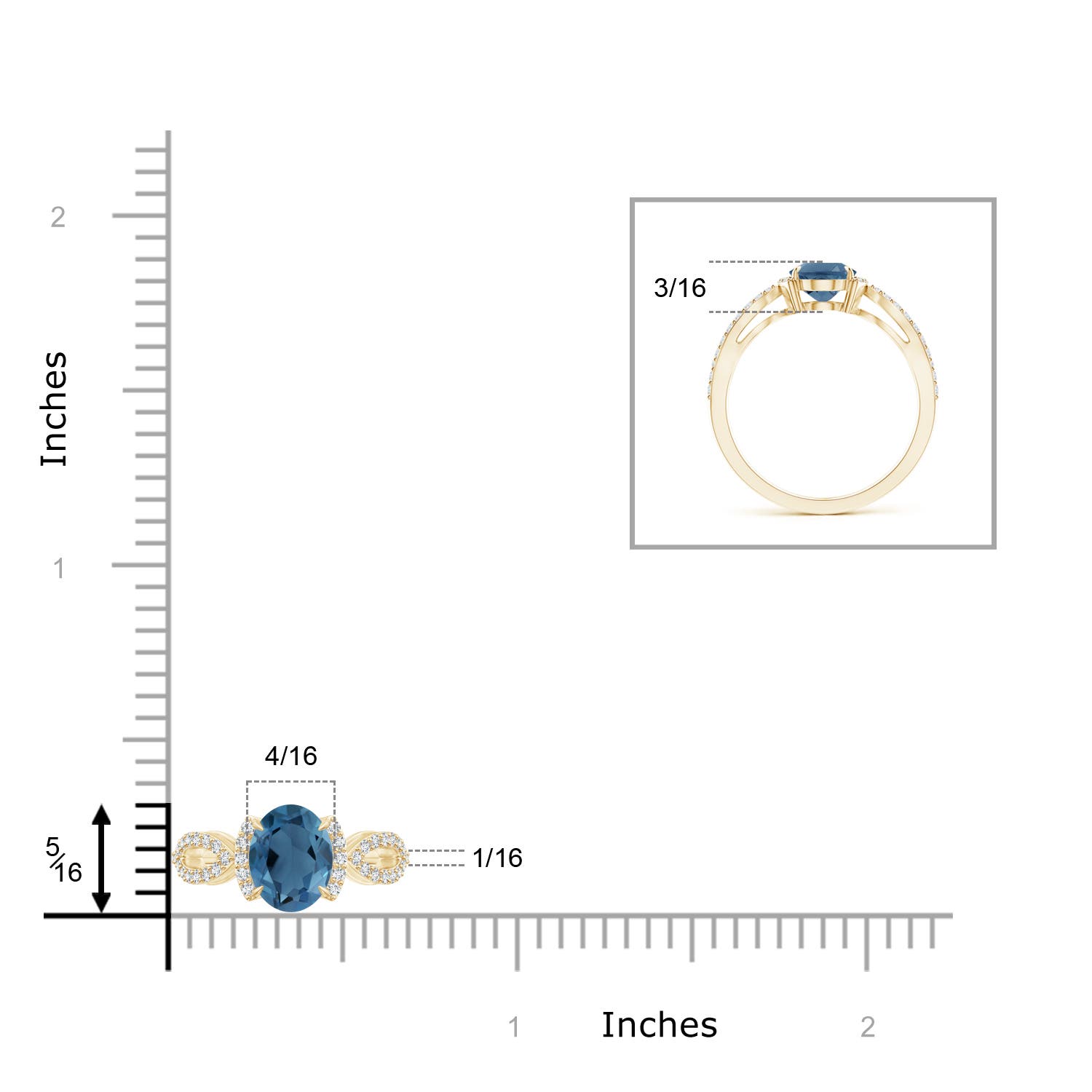 A - London Blue Topaz / 1.75 CT / 14 KT Yellow Gold