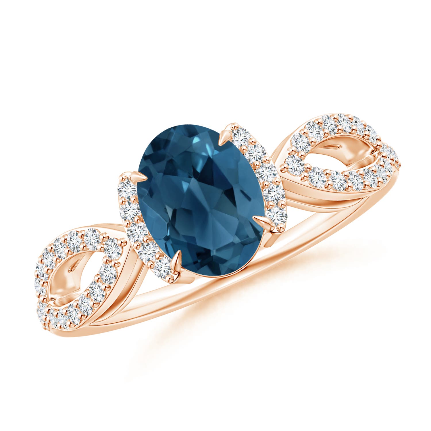 AA - London Blue Topaz / 1.75 CT / 14 KT Rose Gold