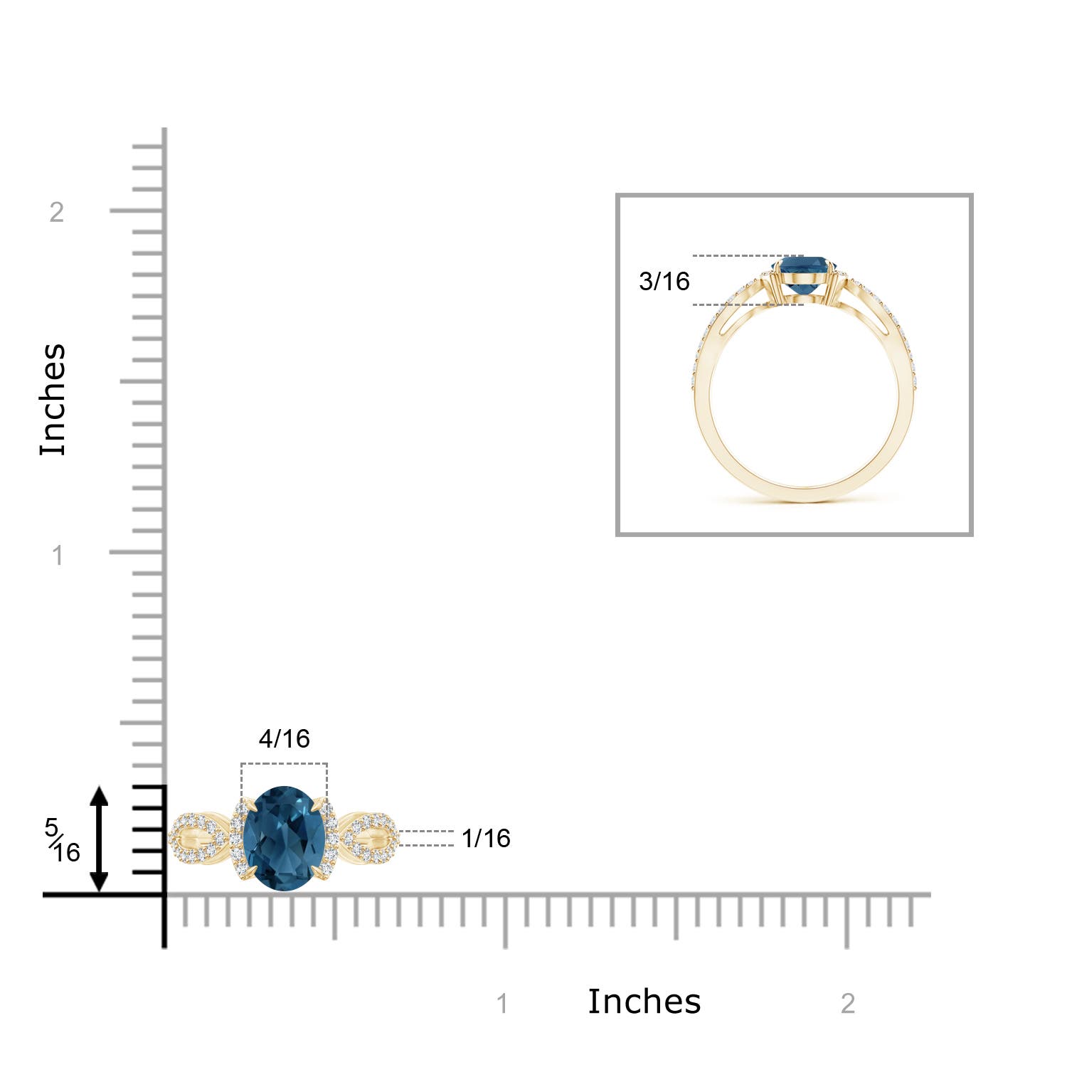 AA - London Blue Topaz / 1.75 CT / 14 KT Yellow Gold