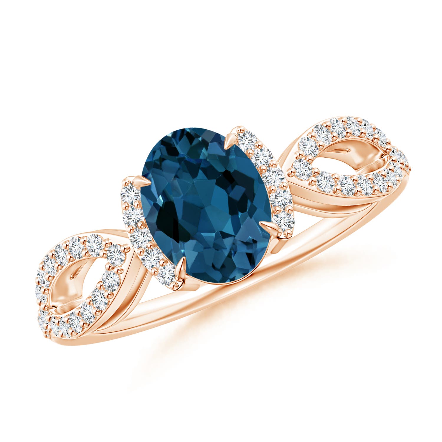 AAA - London Blue Topaz / 1.75 CT / 14 KT Rose Gold