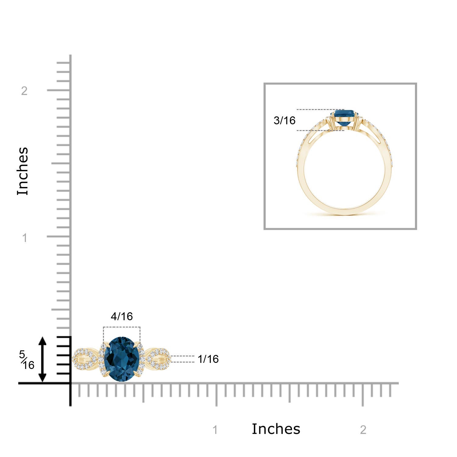 AAA - London Blue Topaz / 1.75 CT / 14 KT Yellow Gold