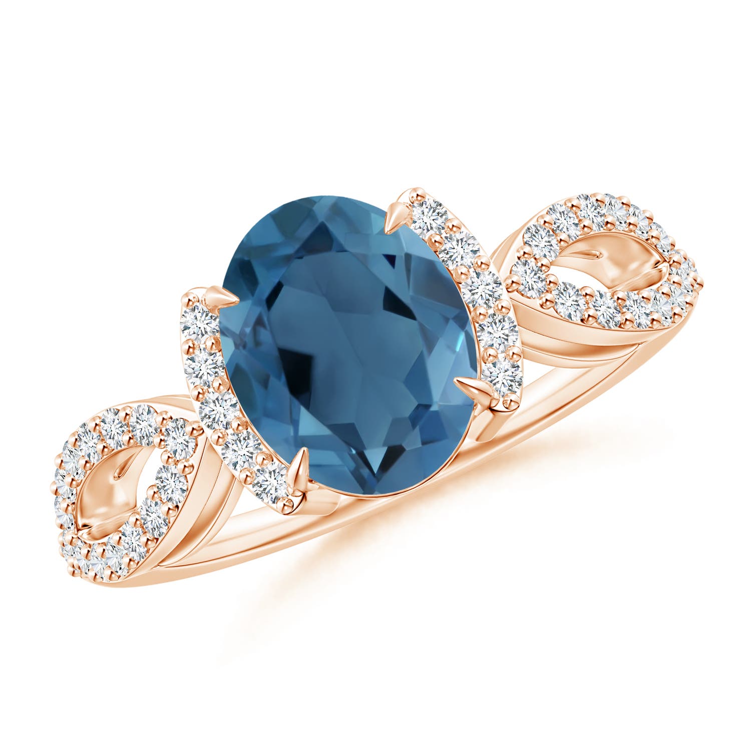 A - London Blue Topaz / 2.57 CT / 14 KT Rose Gold