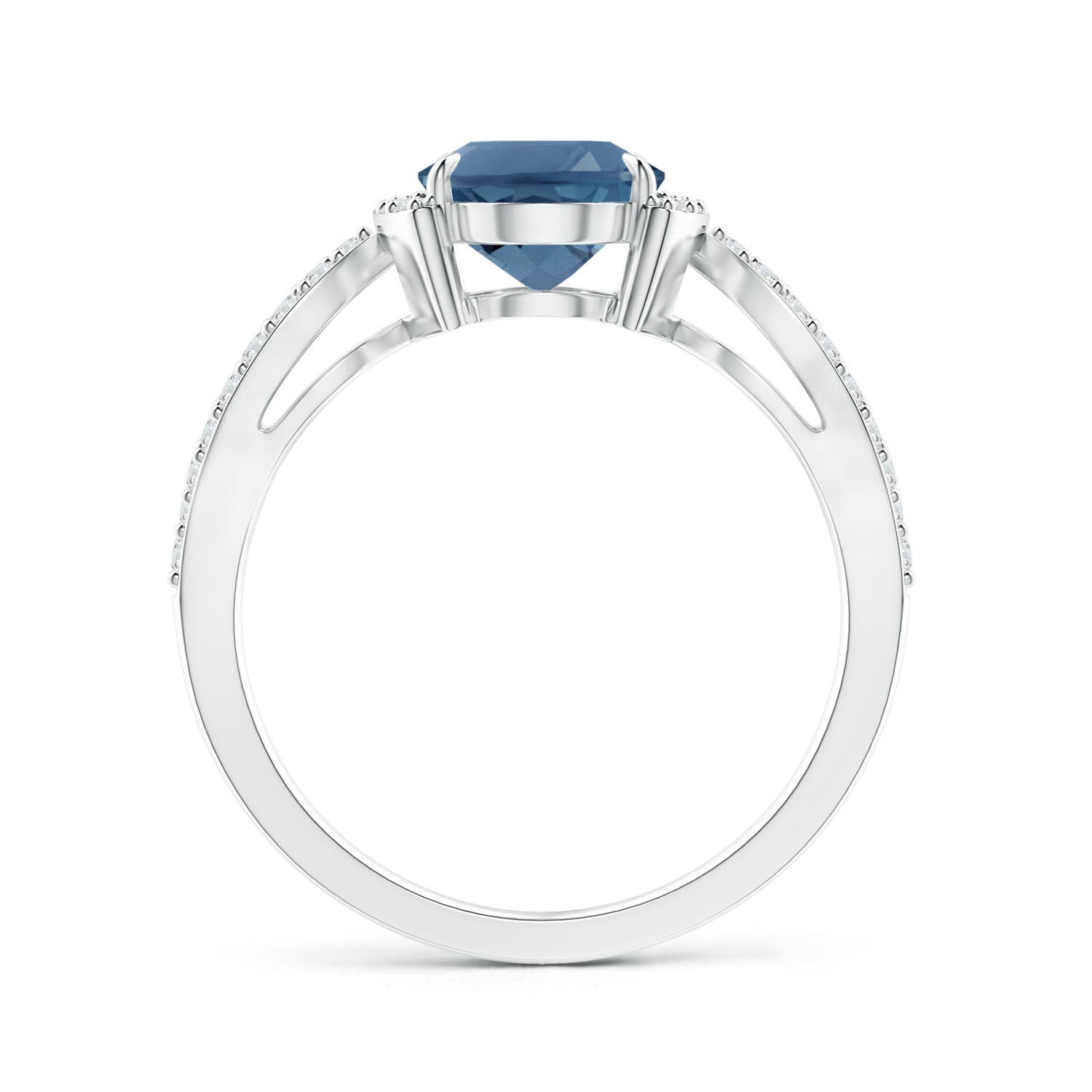 A - London Blue Topaz / 2.57 CT / 14 KT White Gold